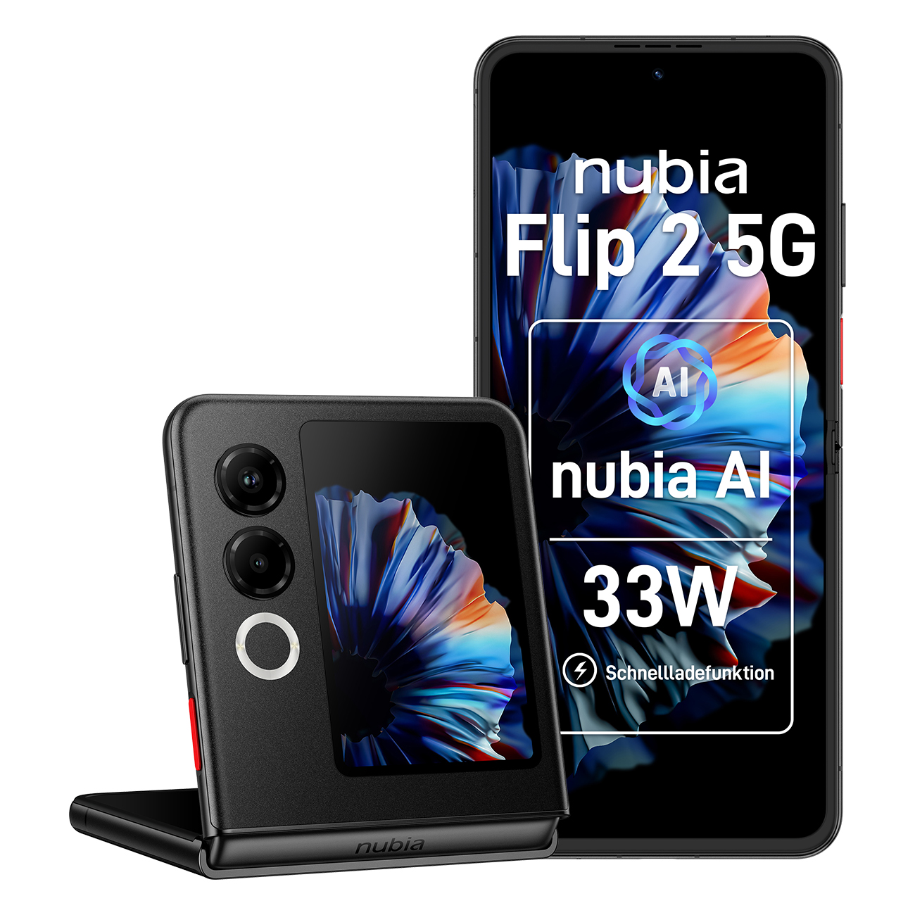 Unisex Schwarz Nubia Smartphone "Flip 2", Energieeffizienz: C (A-G), (Night ), 256 Gb, Mobiltelefone - Image 4