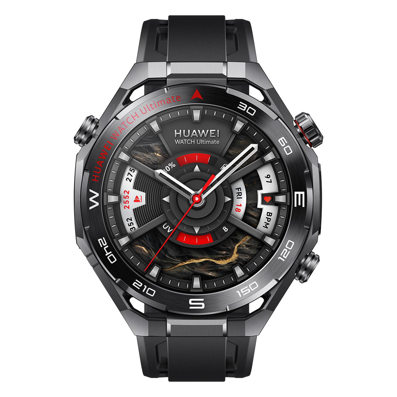 HUAWEI WATCH Ultimate 2 schwarz | Smartwatch | Sonarkommunikation | X-TAP Gesundheitssensor | wasserfest bis 150 m Tiefe | Höhenmesser | Bluetooth