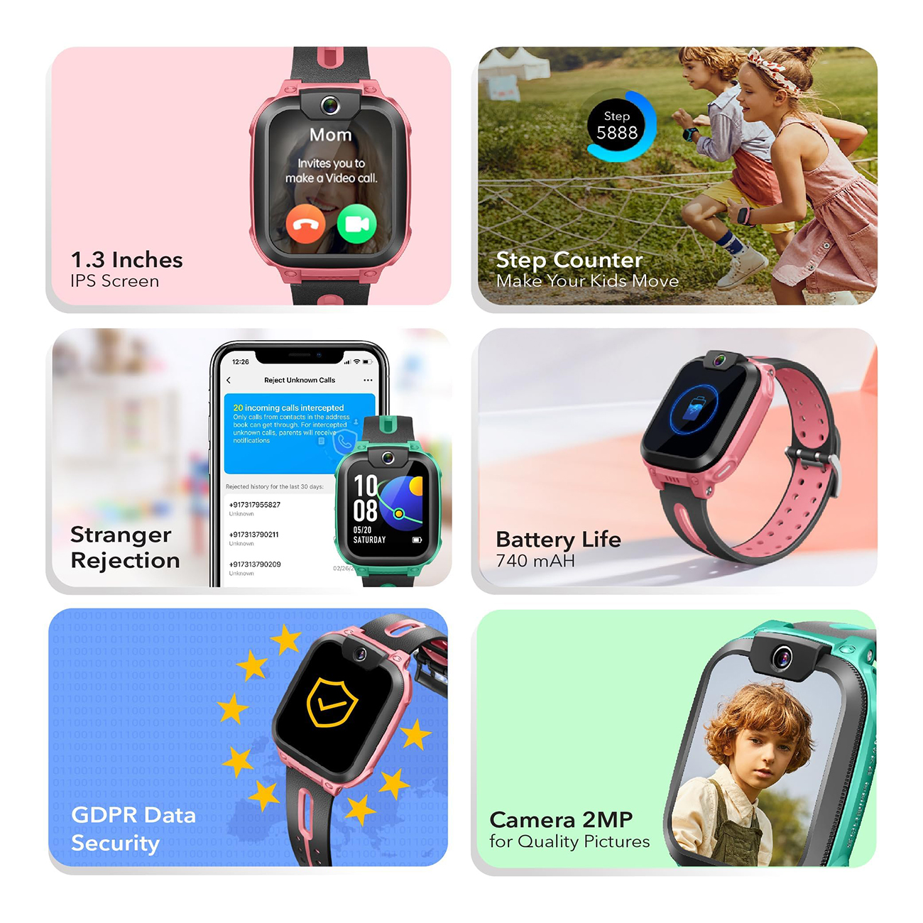 imoo Z1 Kinder-Smartwatch HD-Videocall, Telefon, GPS, wasserdicht